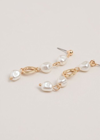 Phase Eight Irregular Pearl Drop Jewellery White Canada | TINMUH-326